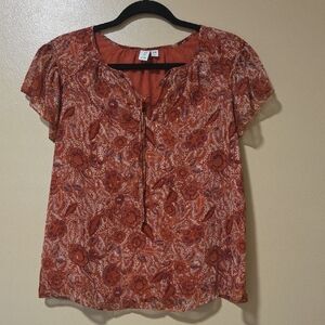 Joie Rust Floral Blouse